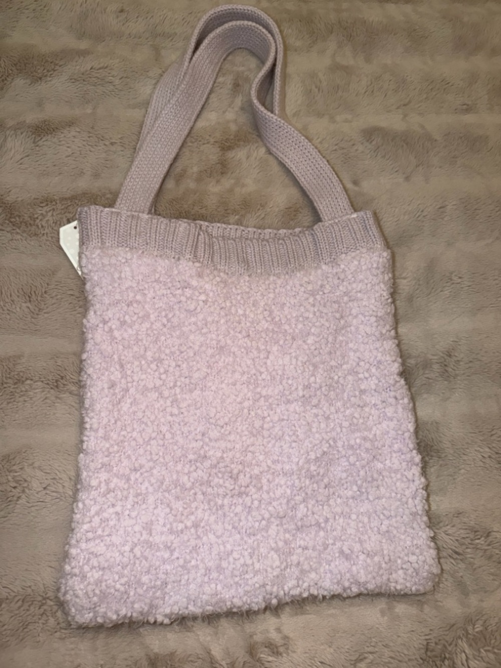 Lulu's Sherpa Knit-Trim Tote